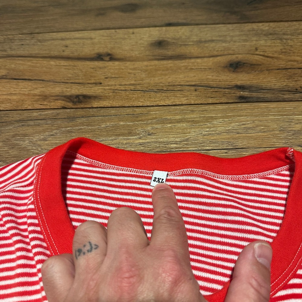 Big Bud Press Red White Striped Burly Long Sleeve Shirt Unisex 2XL - Picture 4 of 6